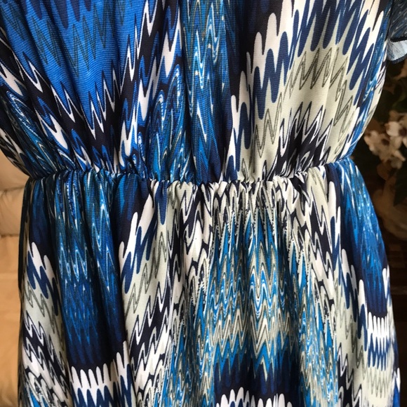 Wavy Pattern One Sleeve / Strap summer Dress - Picture 3 of 5